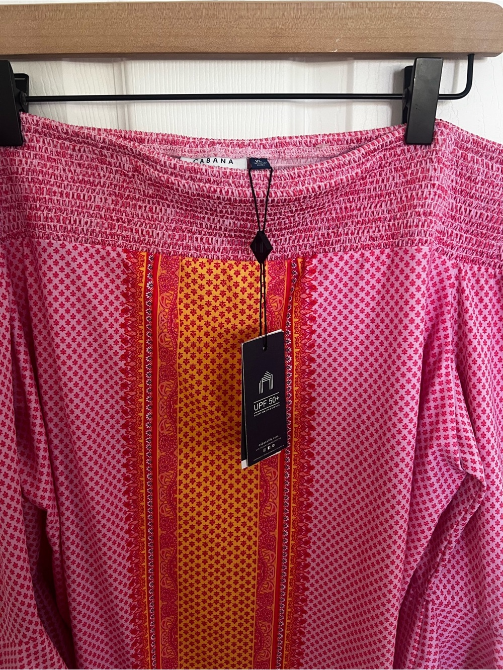Cabana Life Pink and Orange Off-Shoulder Mini Dress - Picture 2 of 15